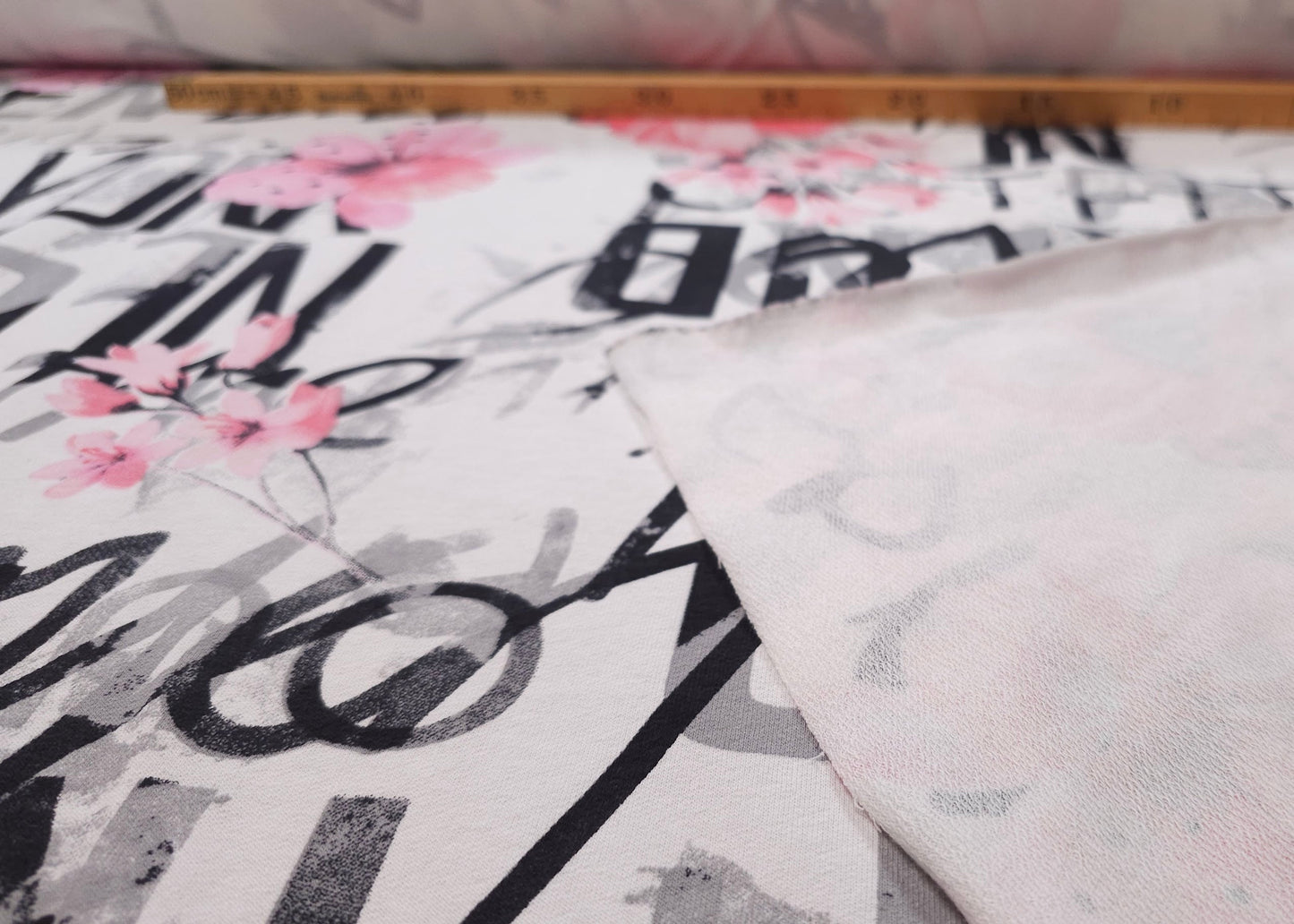 French Terry Røde Blomster