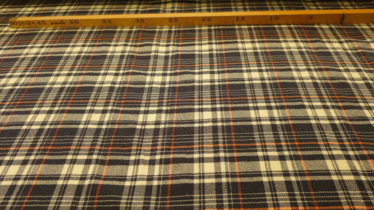Uld Bomuld Plaid Flannel Ternet Gul/Sort