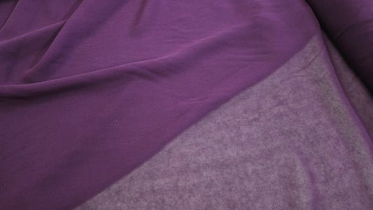 Silke Chiffon Ensfarvet Lilla