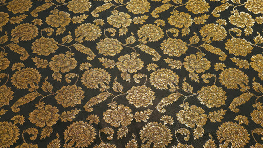 Jacquard / Brokade - Guld og sort