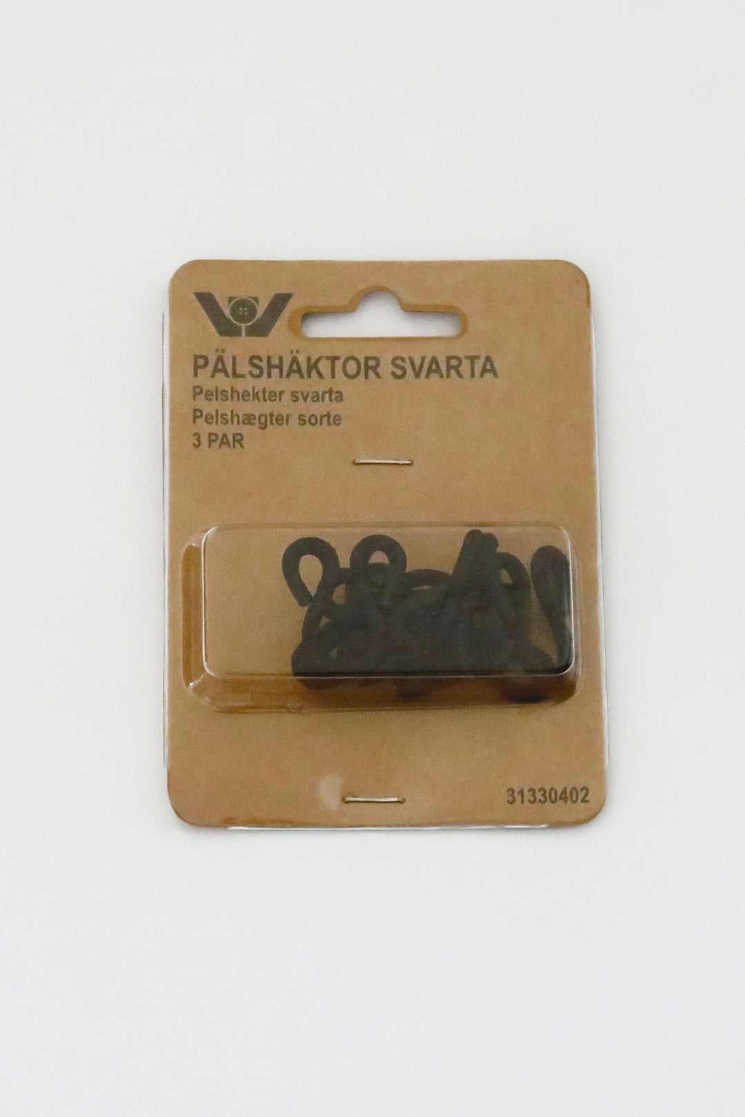 Pelshægter, omspundne, sort (3 par)