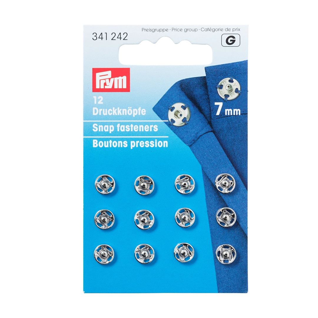 Tryklåse 7 mm sølv (12 stk)