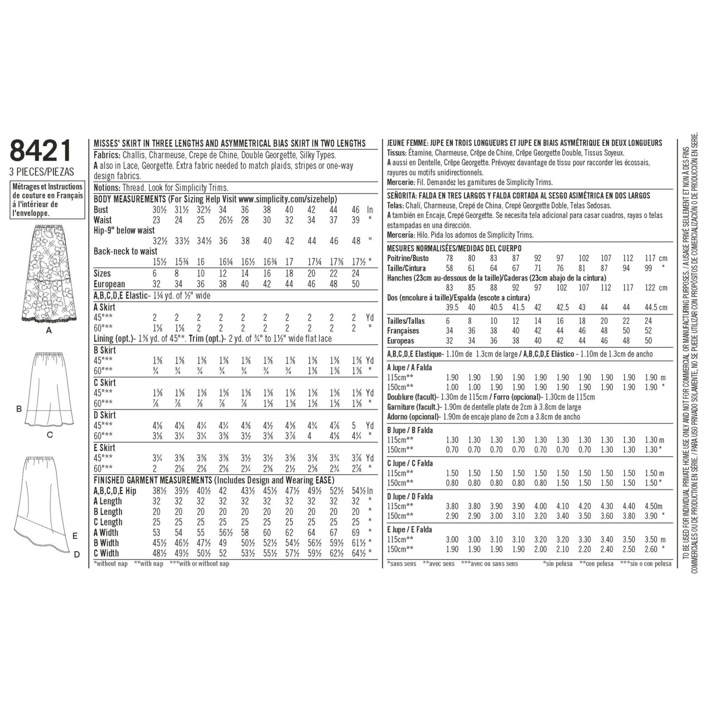 Simplicity Symønster - 8421