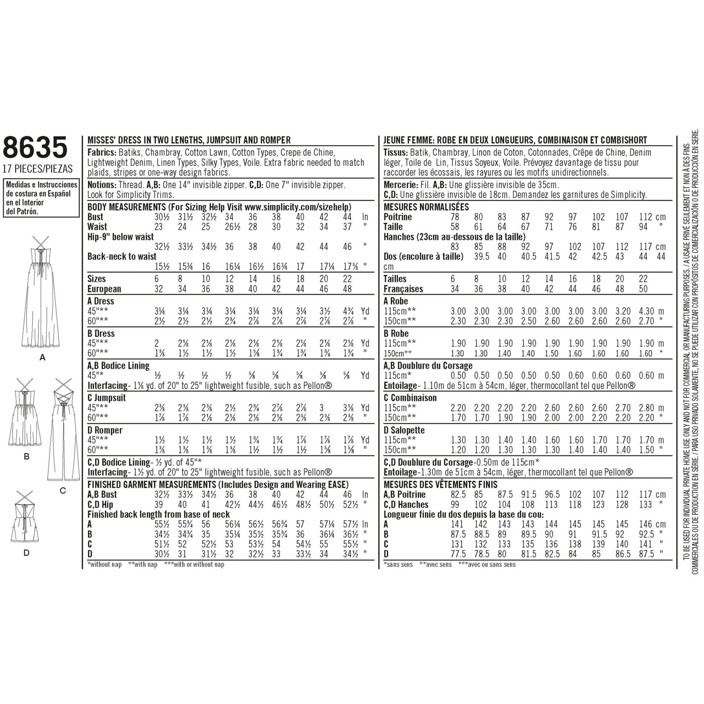 Simplicity Symønster - 8635