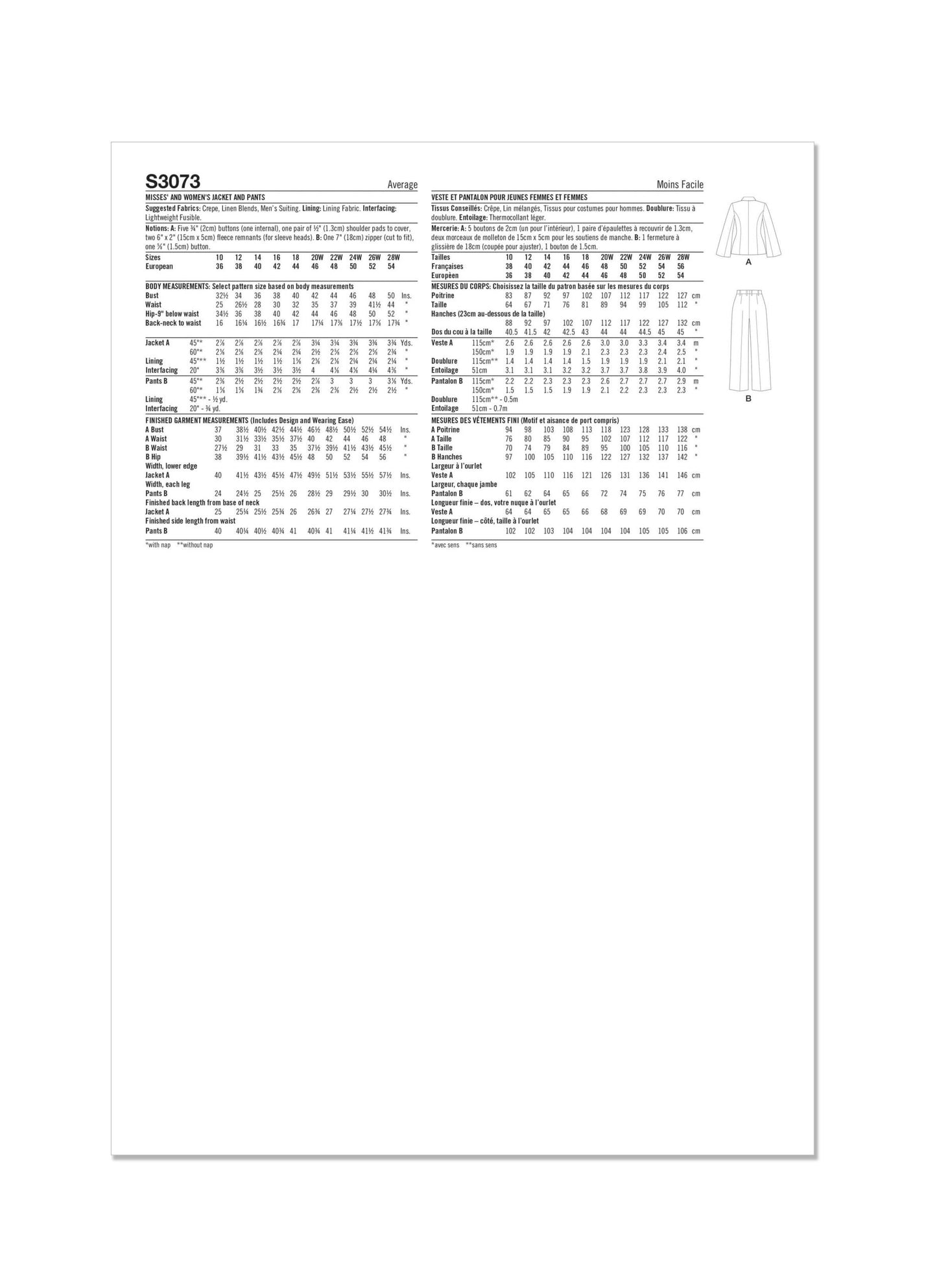 Simplicity Symønster - S3073