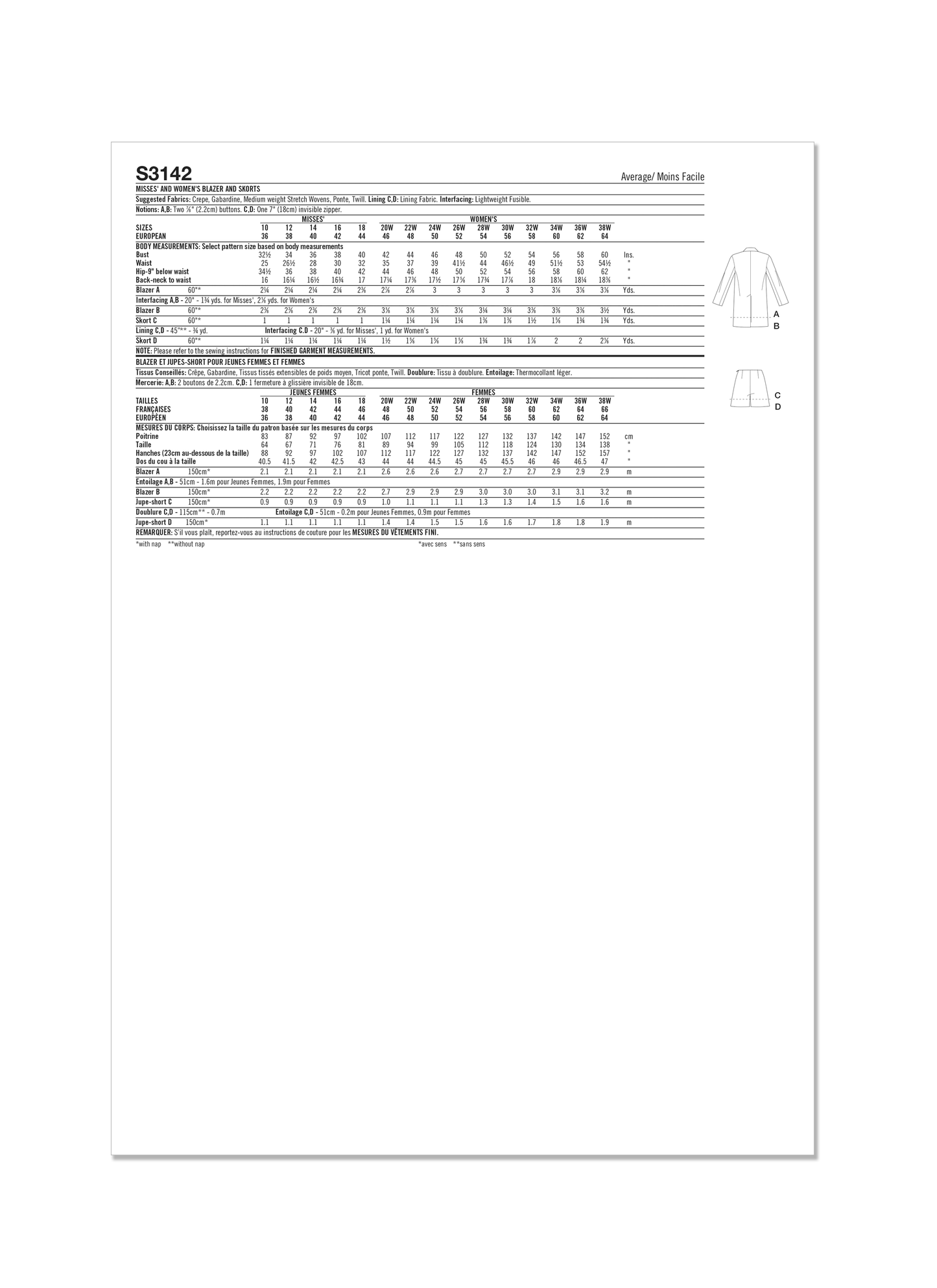 Simplicity Symønster - S3142