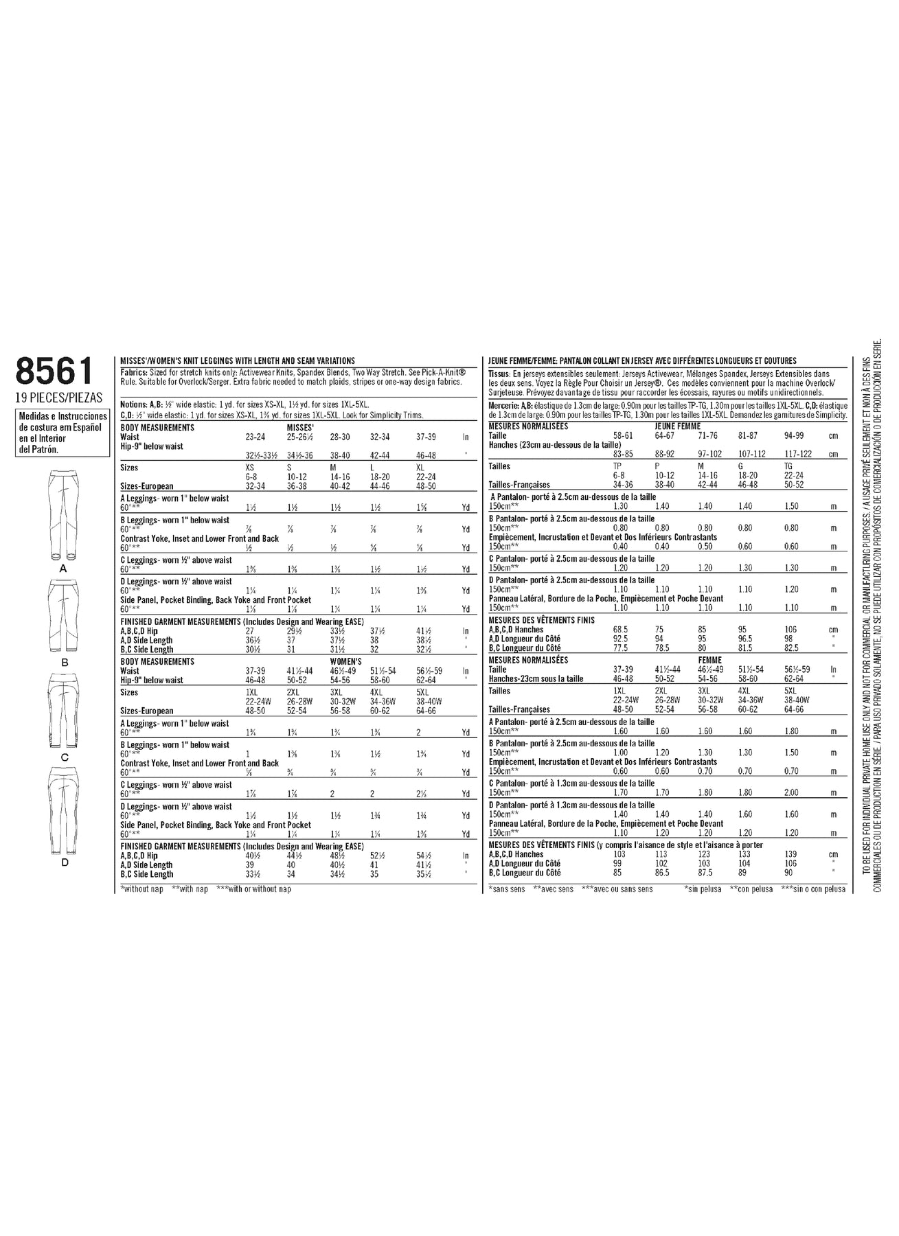 Simplicity Symønster - 8561