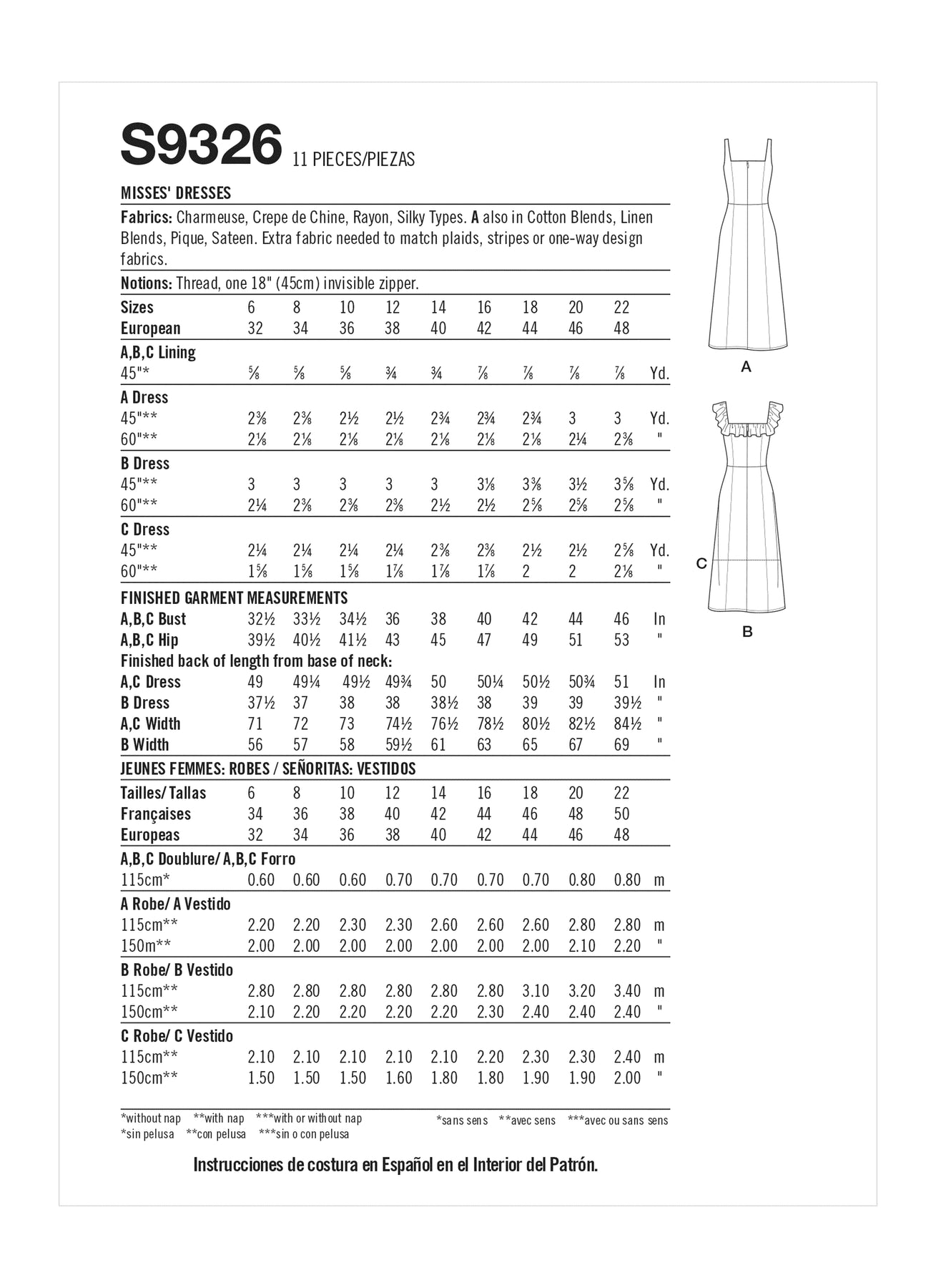 Simplicity Symønster - S9326