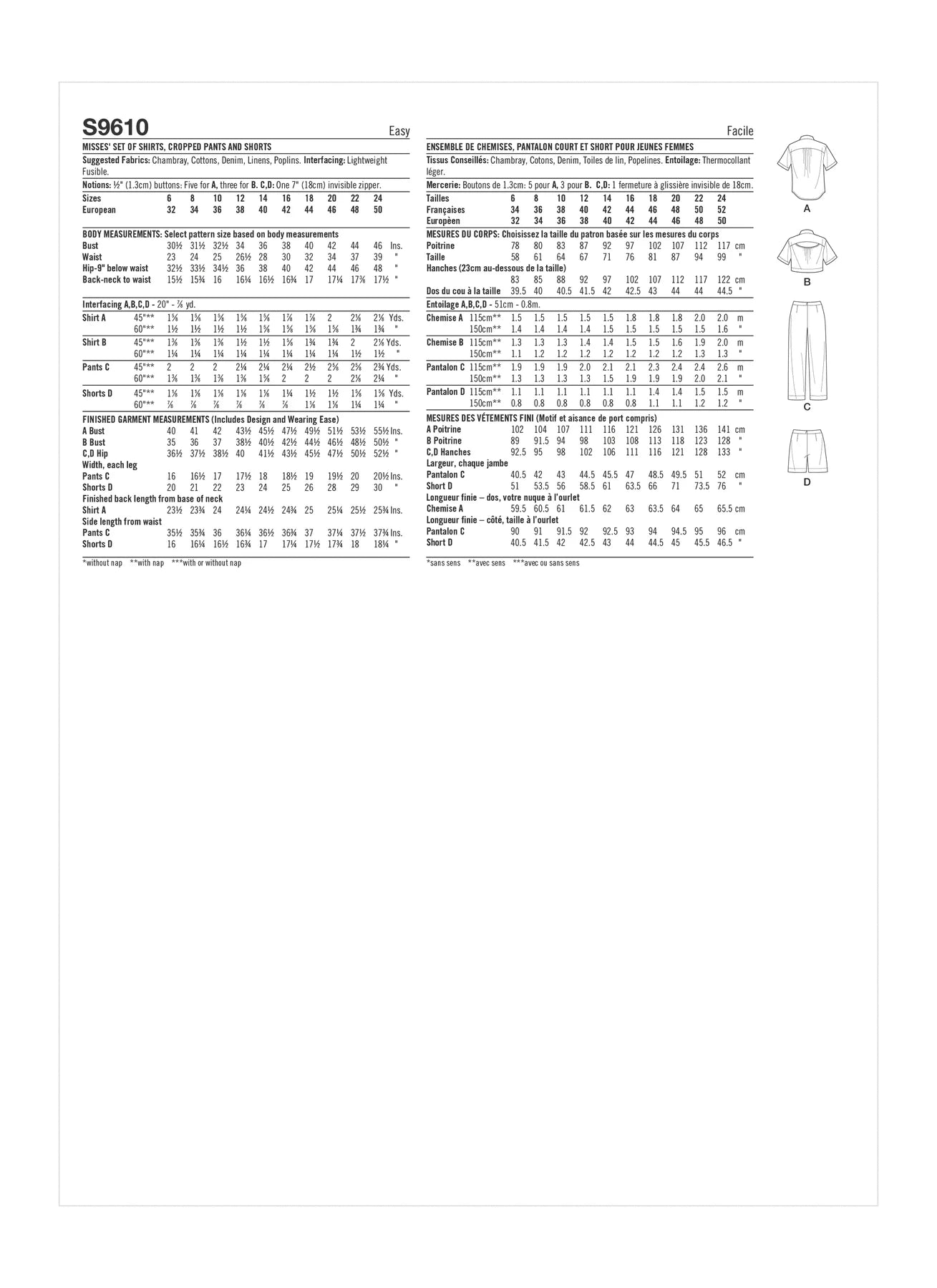 Simplicity Symønster - S9610