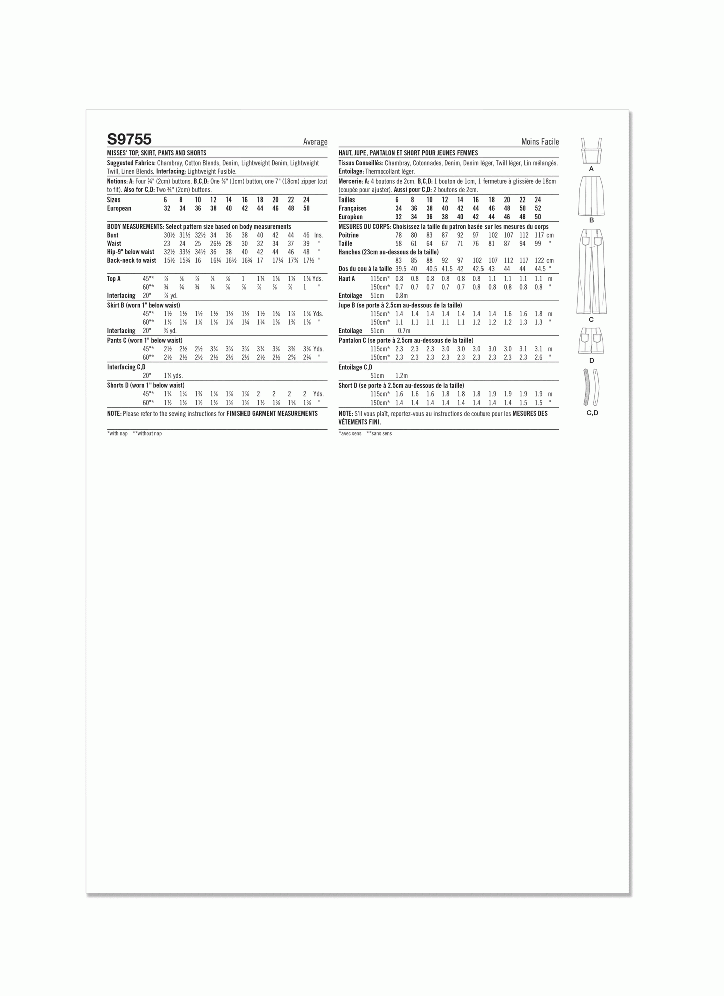 Simplicity Symønster - S9755