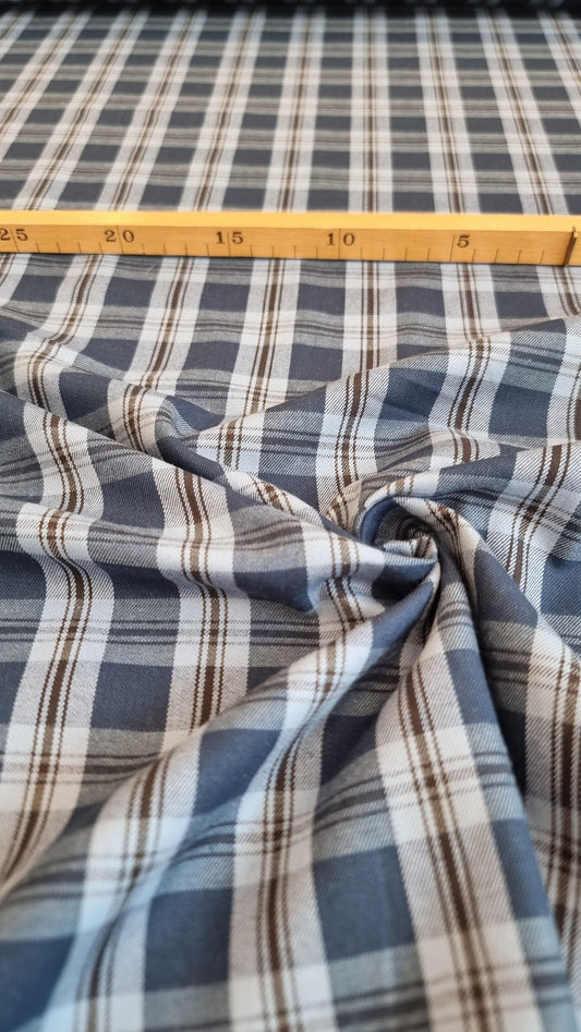 Bomuld Plaid Ternet Blå og Lyseblå