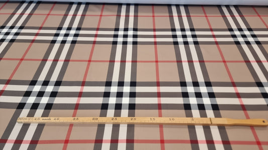 Ternet Rød-Beige Polyester Elastane