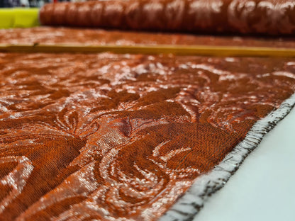 Jacquard / Brokade - Rose Metallic/Bourdeaux