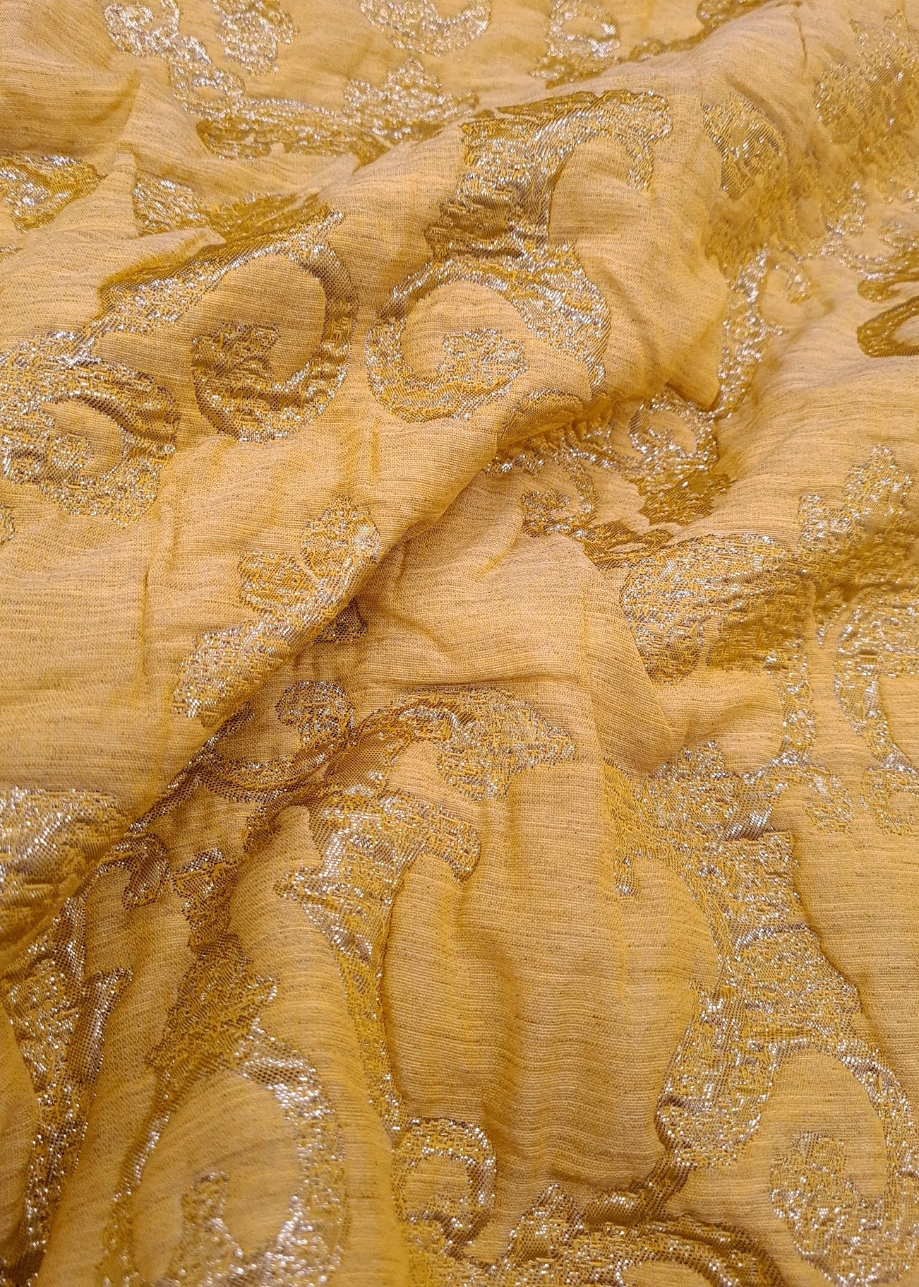 Jacquard / Brokade - Guld og off-gul