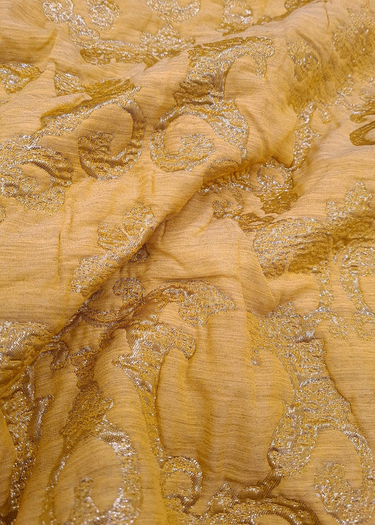 Jacquard / Brokade - Guld og off-gul