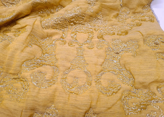 Jacquard / Brokade - Guld og off-gul