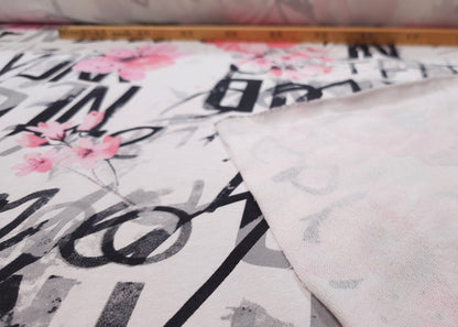 French Terry Røde Blomster