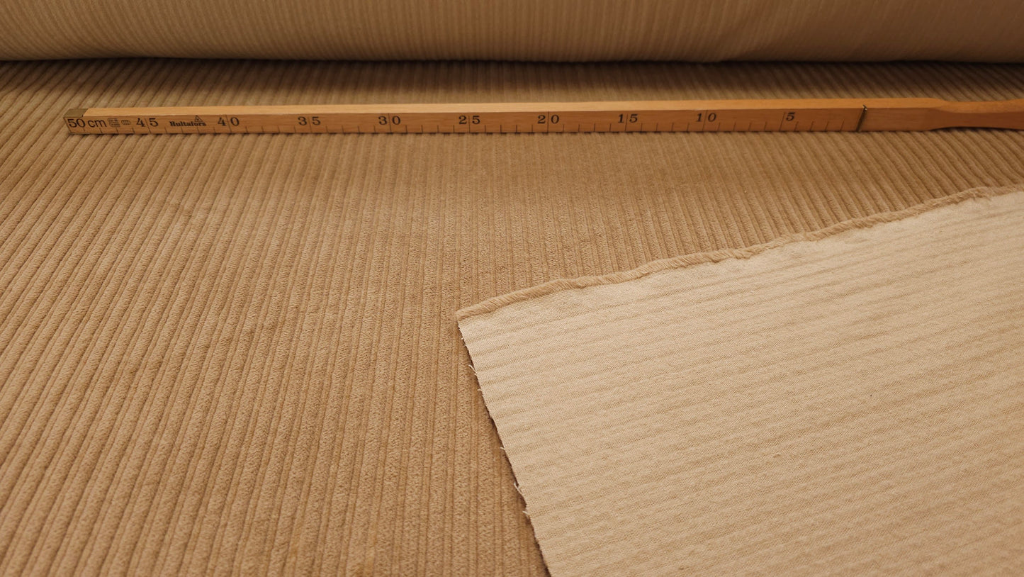 Bomuld Elastane Ribbed Corduroy Beige