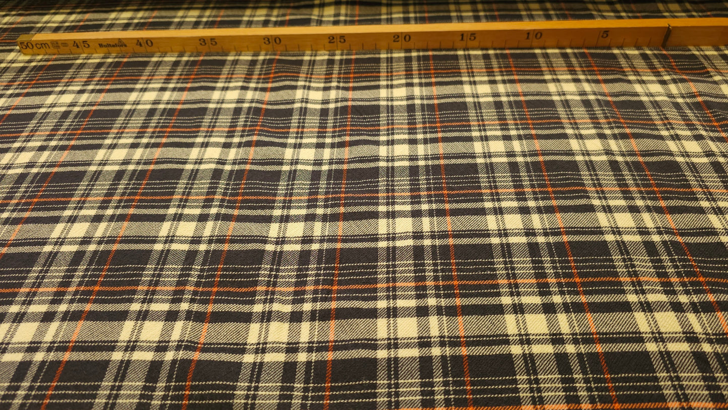 Uld Bomuld Plaid Flannel Ternet Gul/Sort
