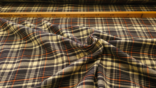 Uld Bomuld Plaid Flannel Ternet Gul/Sort