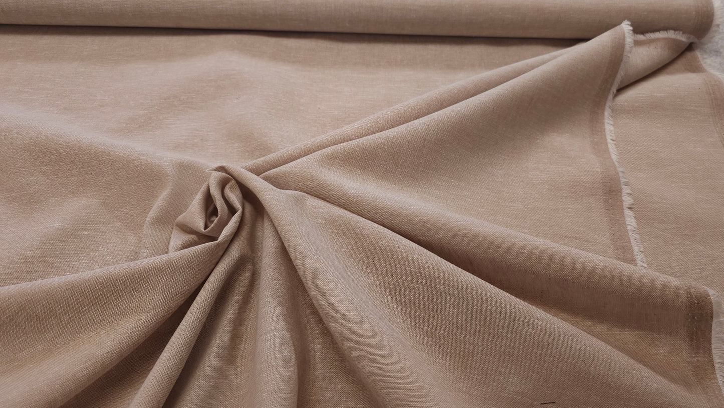 Hør og Bomuld Vævet Beige