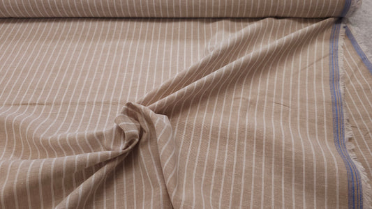 Hør og Bomuld Vævet Stribet