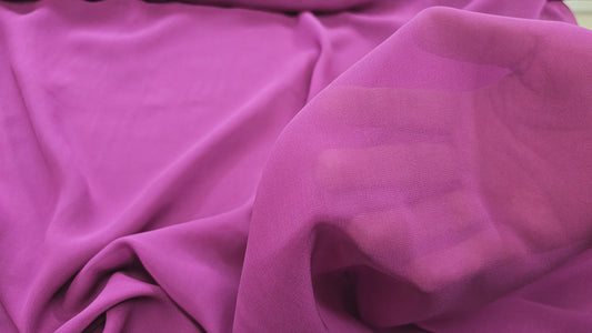 Silke Chiffon Ensfarvet Lilla