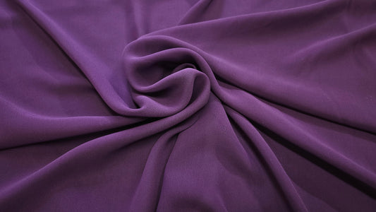 Silke Chiffon Ensfarvet Lilla