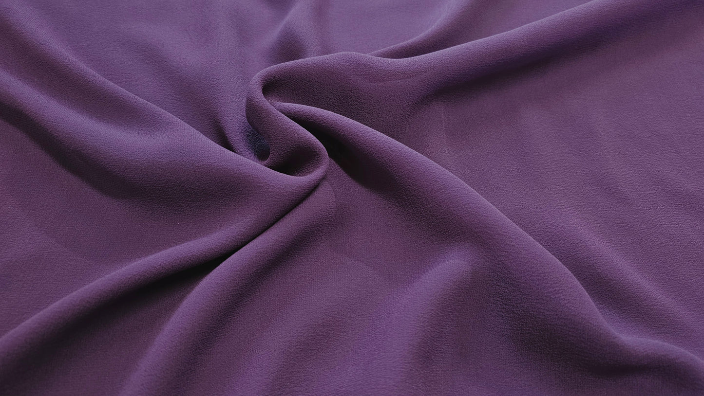 Silke Chiffon Ensfarvet Lilla