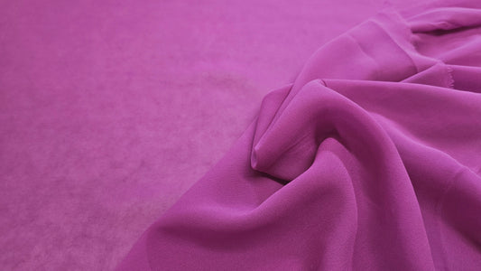 Silke Chiffon Ensfarvet Lilla