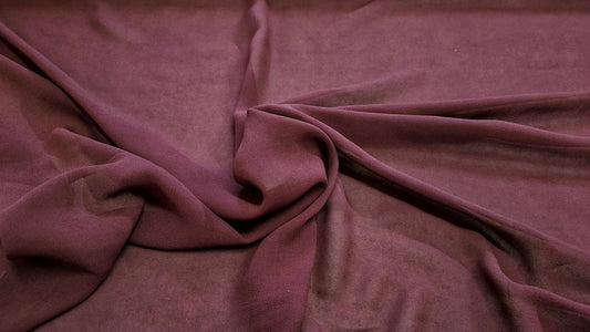 Silke Chiffon med Elastane Ensfarvet Lilla