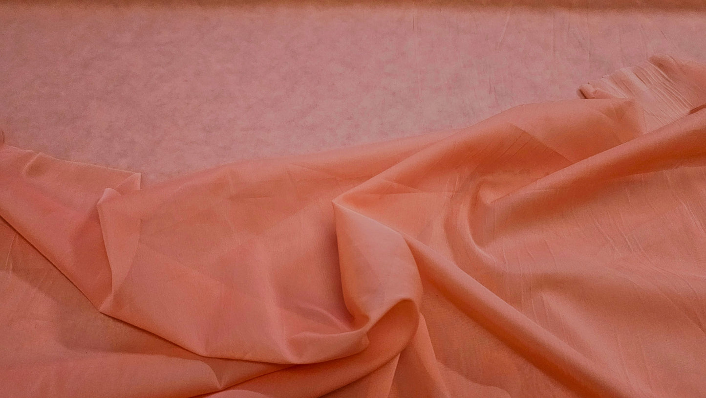 Silke Chiffon med Elastane Lys Orange