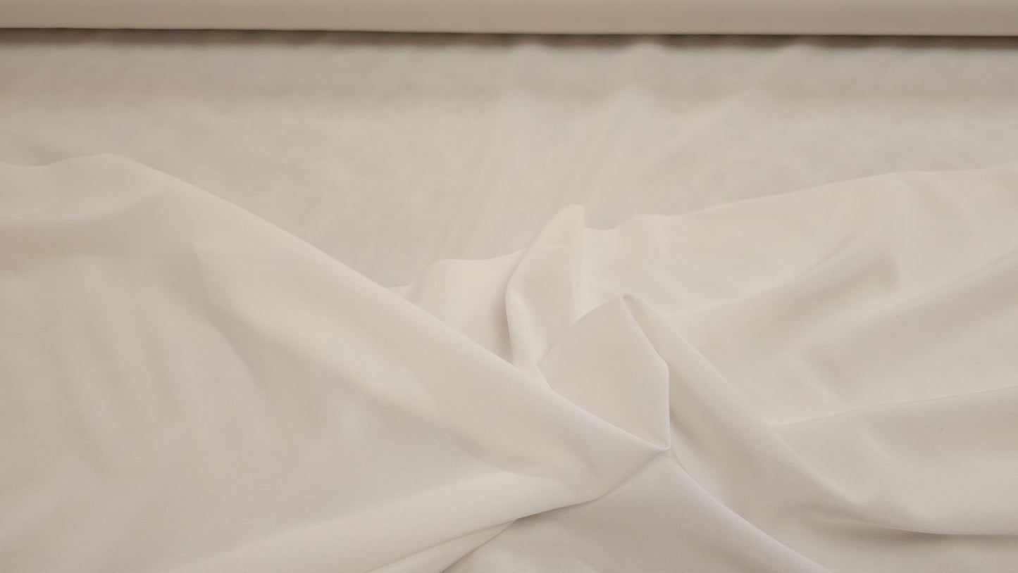 Silke Chiffon med Elastane Råhvid