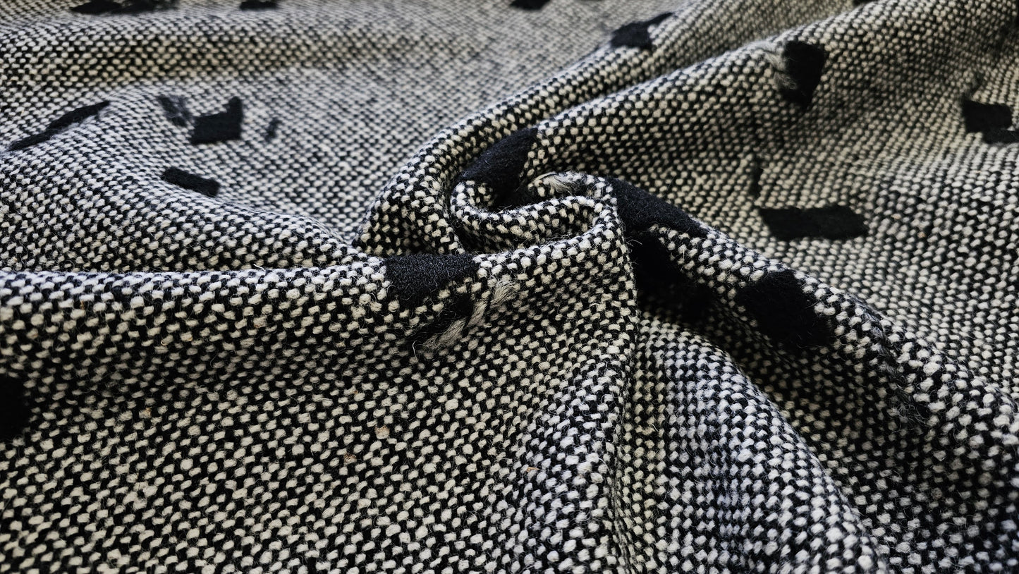 Uld Sort/hvid Mønstret