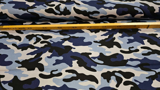 Bomuld Twill Camouflage Blå