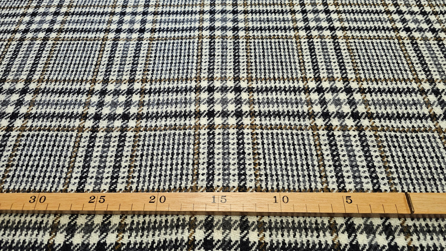Uld Tweed Natur/Sort/Grå/Brun