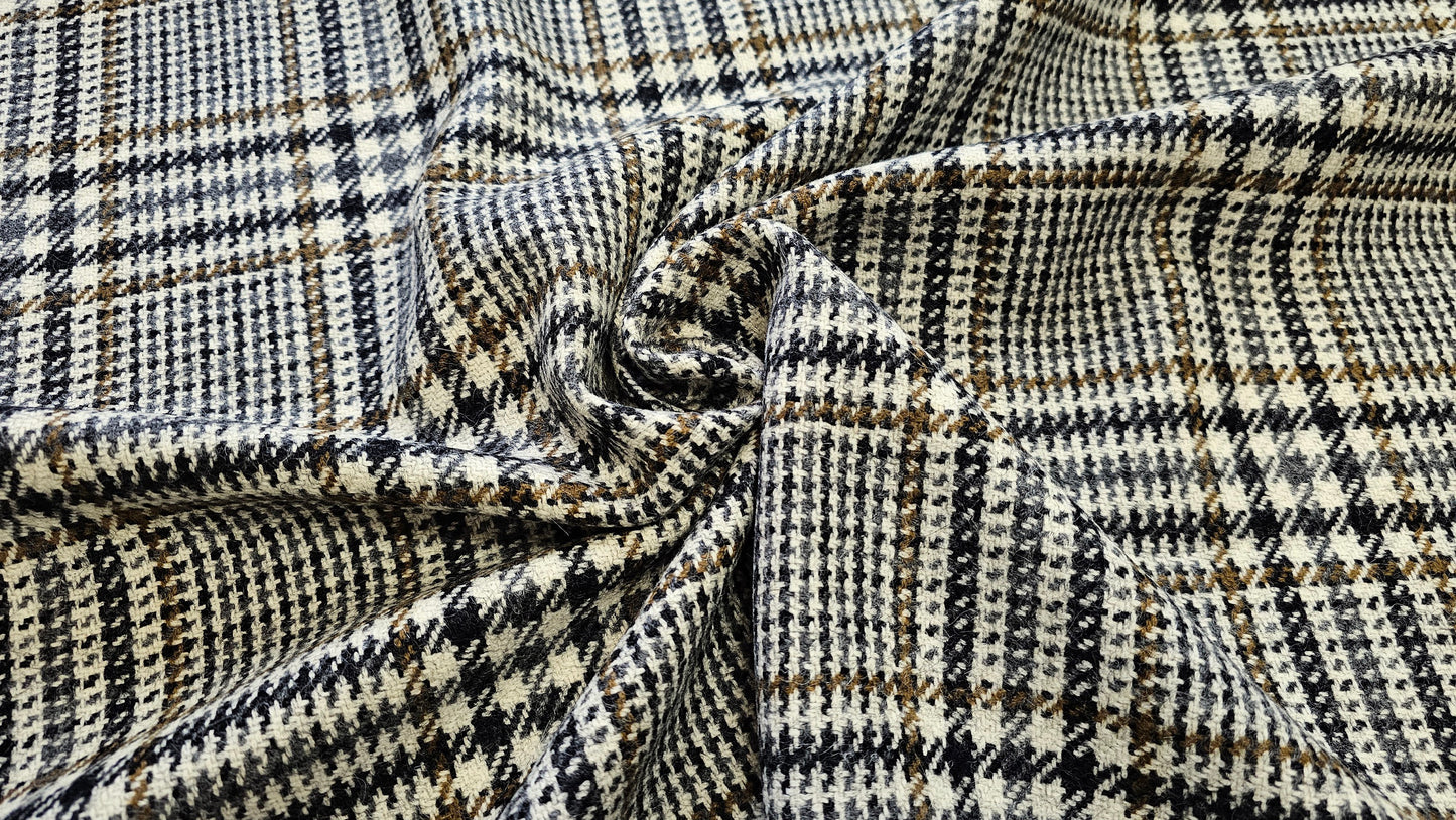 Uld Tweed Natur/Sort/Grå/Brun
