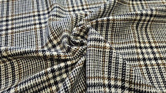 Uld Tweed Natur/Sort/Grå/Brun