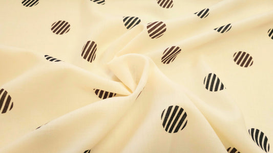 Printet Polka Dot Uld Vævet