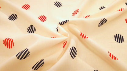 Printet Polka Dot Uld Vævet