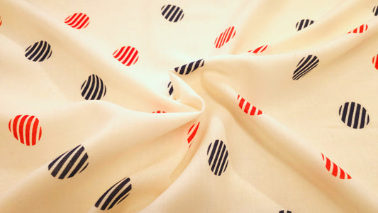 Printet Polka Dot Uld Vævet