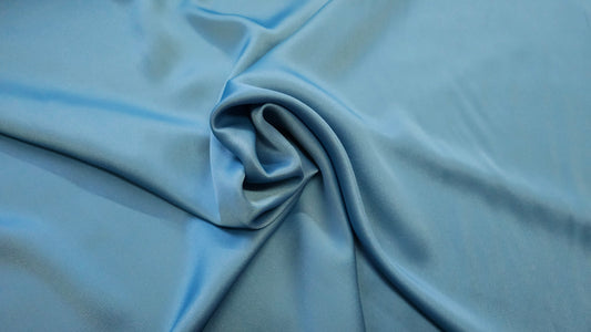 Blå Acetat Viskose Satin