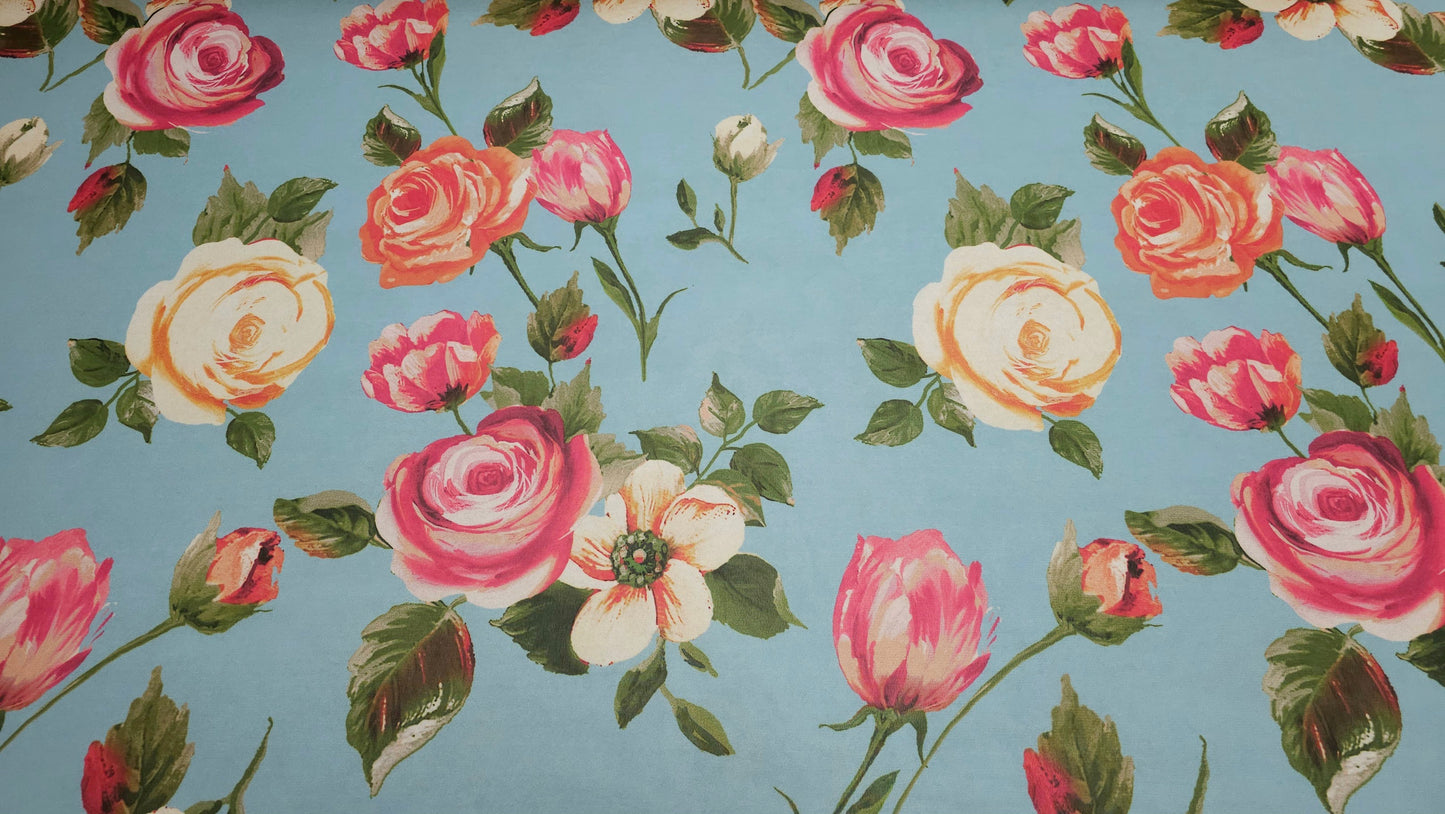 Chiffon Blomstret Blå
