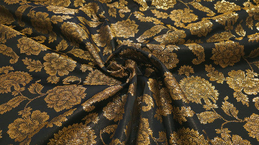 Jacquard / Brokade - Guld og sort
