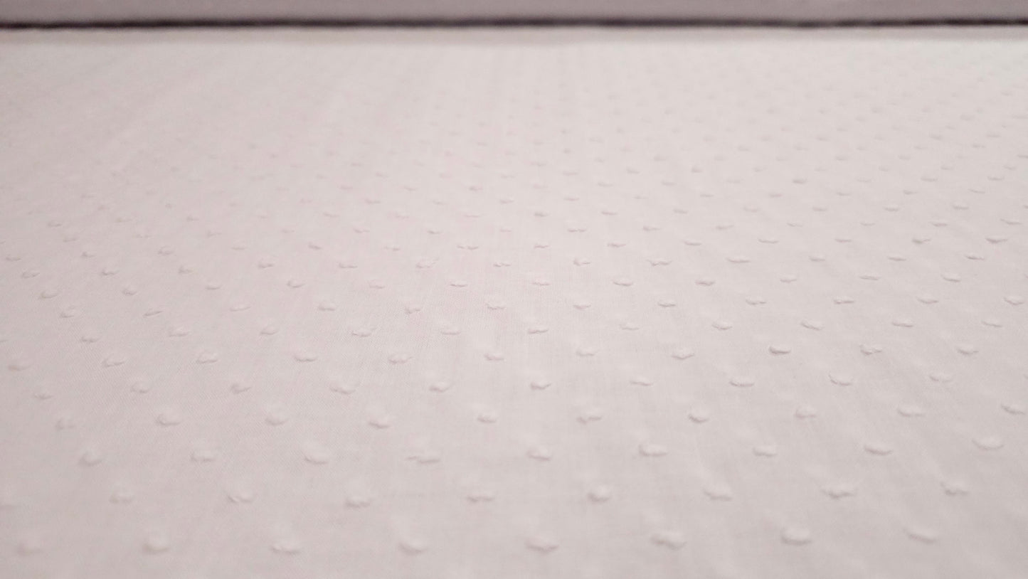 Bomuld Dotted Swiss Hvid