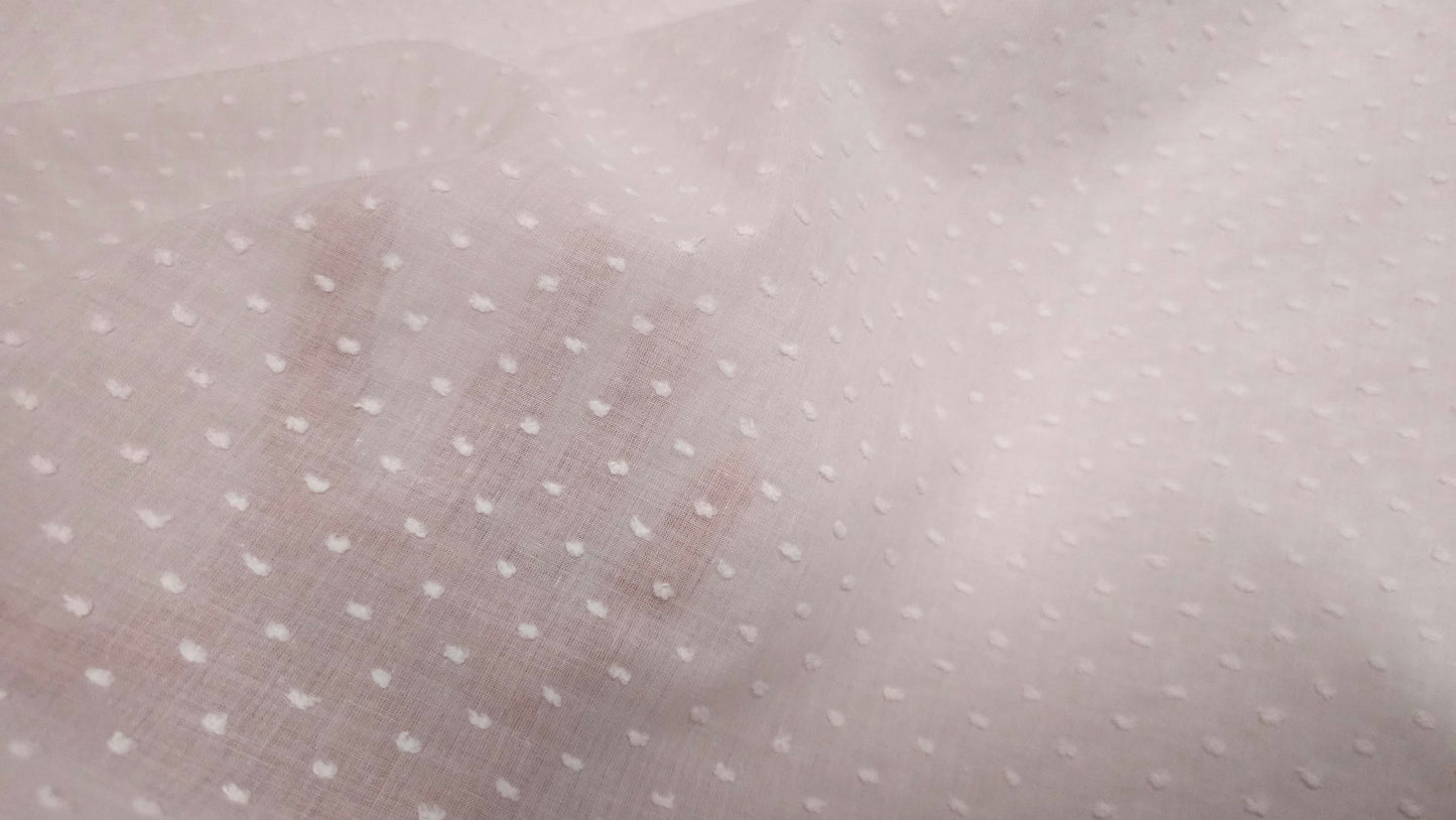 Bomuld Dotted Swiss Hvid