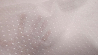 Bomuld Dotted Swiss Hvid