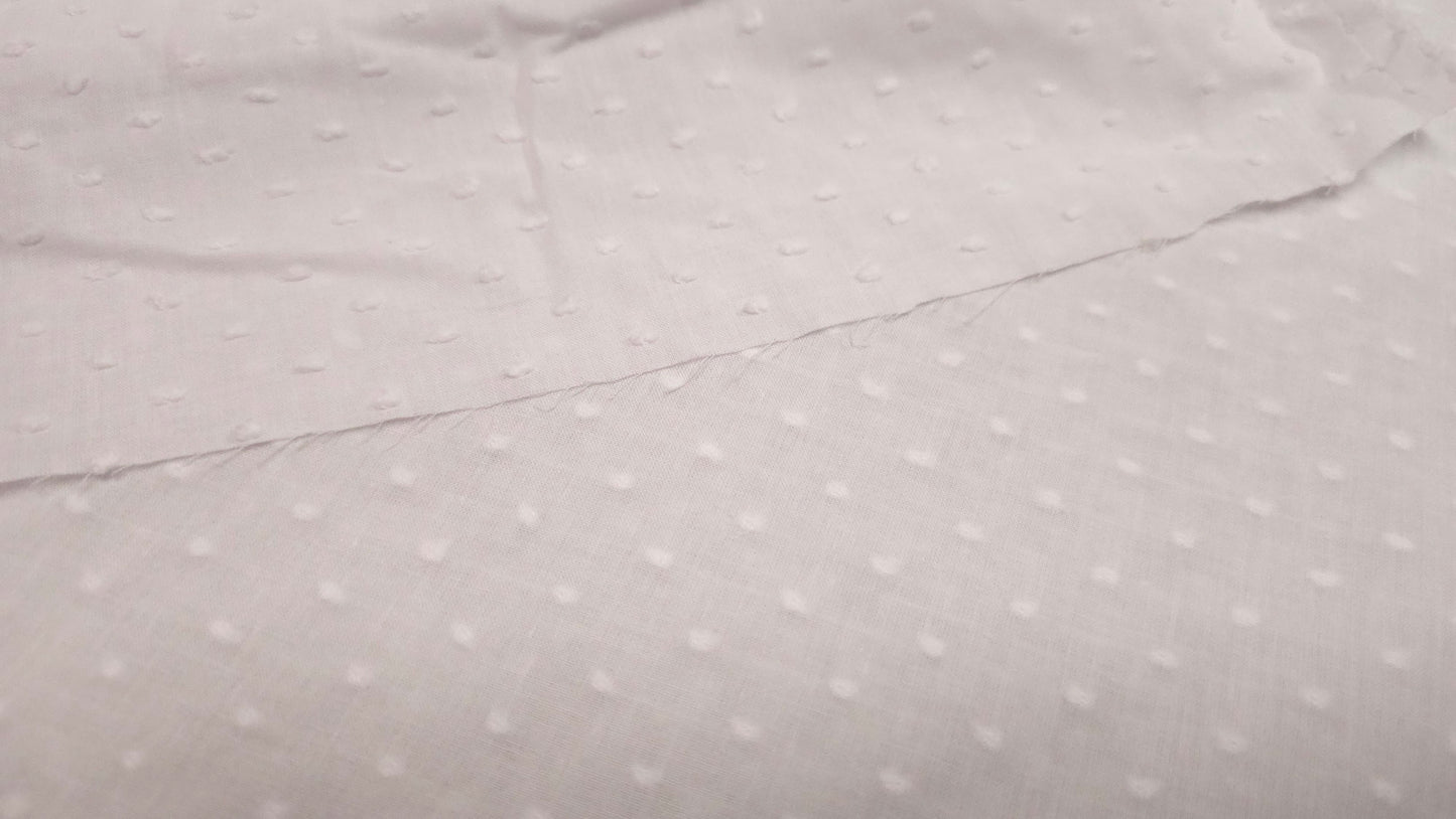 Bomuld Dotted Swiss Hvid