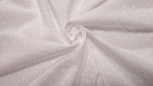 Bomuld Dotted Swiss Hvid