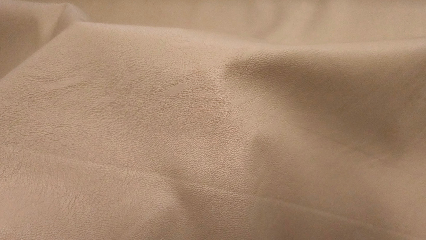 Imiteret læder med stræk, Beige